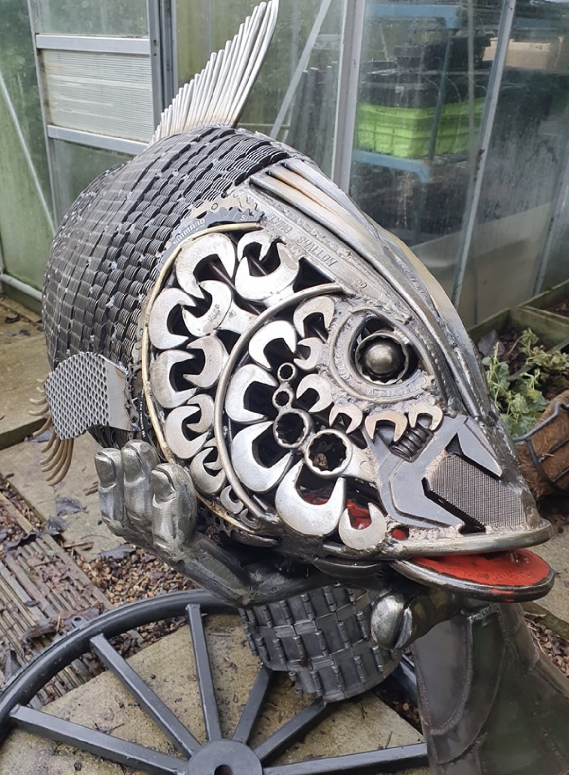 Bass Fish 24 Recycled Scrap Metal Art Sculpture -  UK